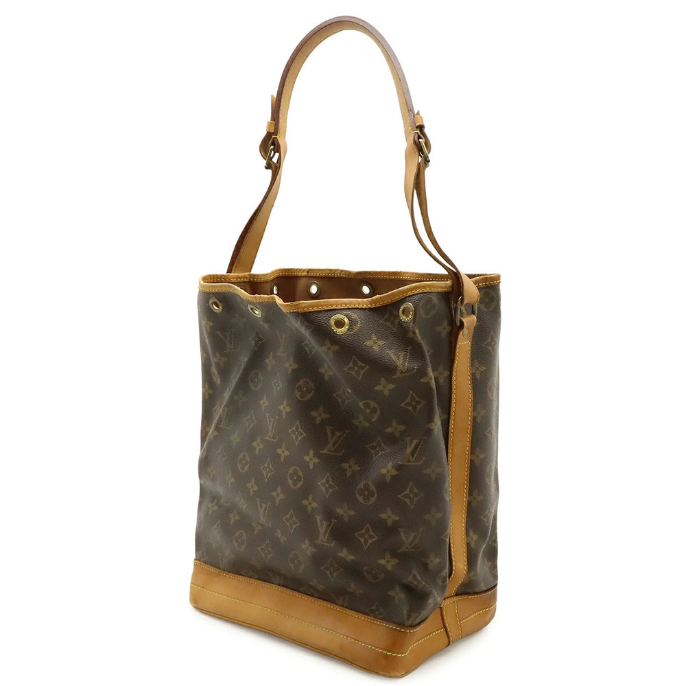 Louis Vuitton Drawstring Monogram Shoulder Hobo Bag Noe Brown